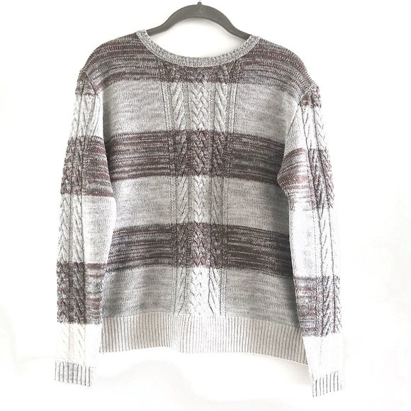 Thakoon Cable Knit Striped Wool Sweater Cardigan Size S - Picture 3 of 11